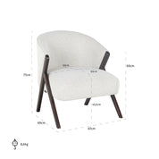 Lounge chair Mia (Copenhagen 900 Bouclé White)