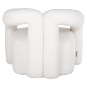 Lounge chair Dana white furry (Himalaya 900 white furry)