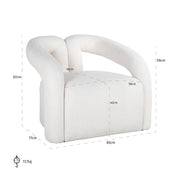 Lounge chair Dana white furry (Himalaya 900 white furry)