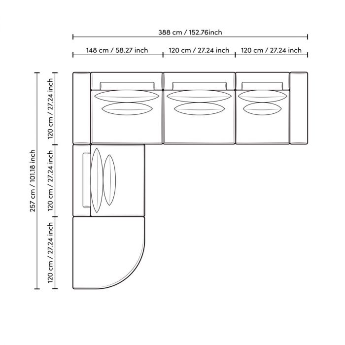 Sofá Lounge Club nuoro greige