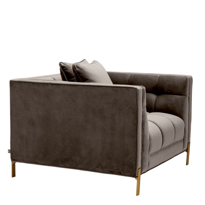 Silla Sienna savona terciopelo gris