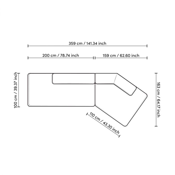 Sofá Taraval rêve gris
