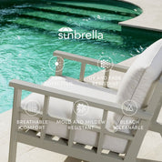 Sofá de exterior Royal Palm lona sunbrella arena