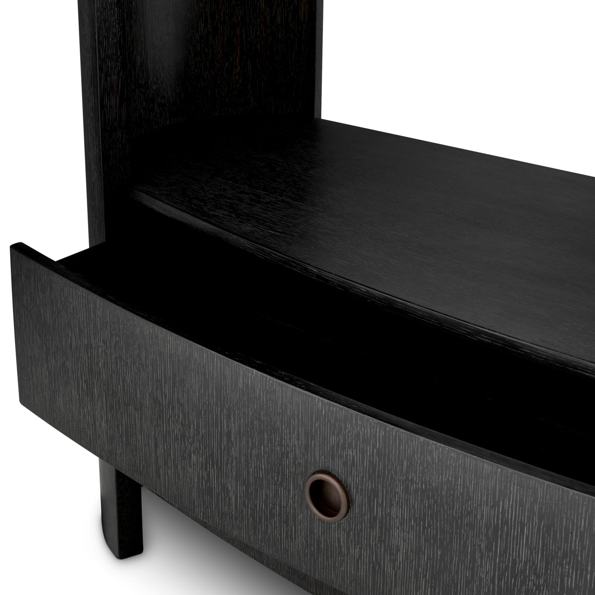 Cabinet Splendora charcoal grey oak veneer bronze finish