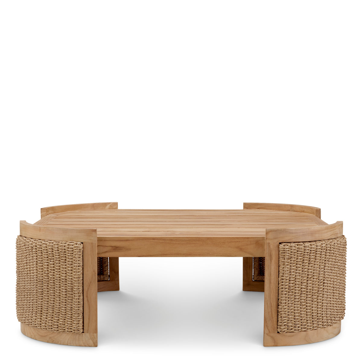 Outdoor Coffee Table Marenzo natural teak faux rattan
