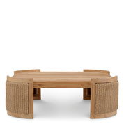Outdoor Coffee Table Marenzo natural teak faux rattan