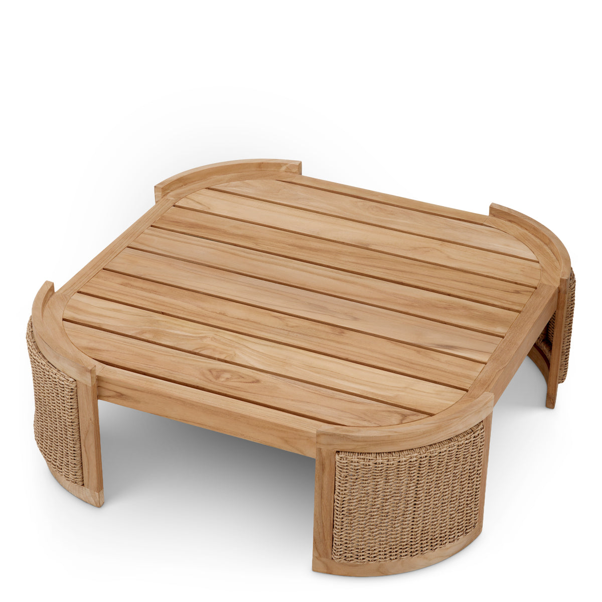Outdoor Coffee Table Marenzo natural teak faux rattan