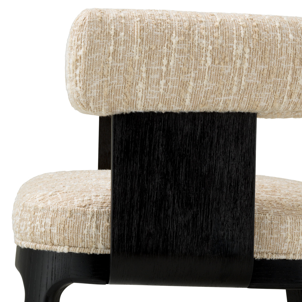 Dining Chair Dubois black oak veneer bouclé sonata cream