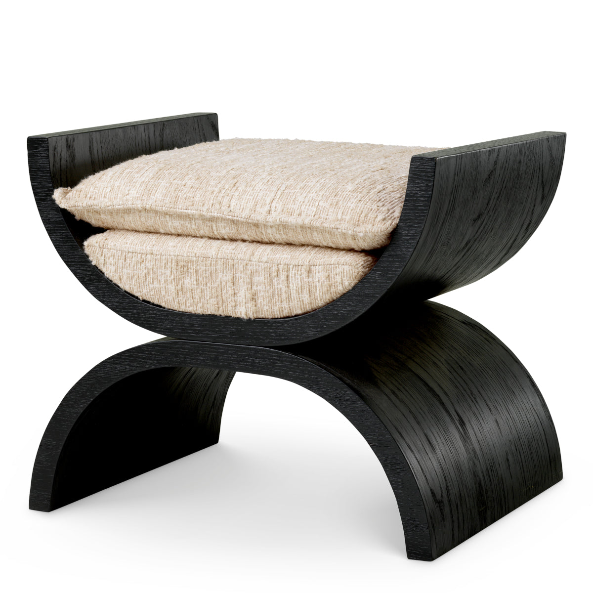 Stool Claybourne black oak veneer bouclé sonata cream