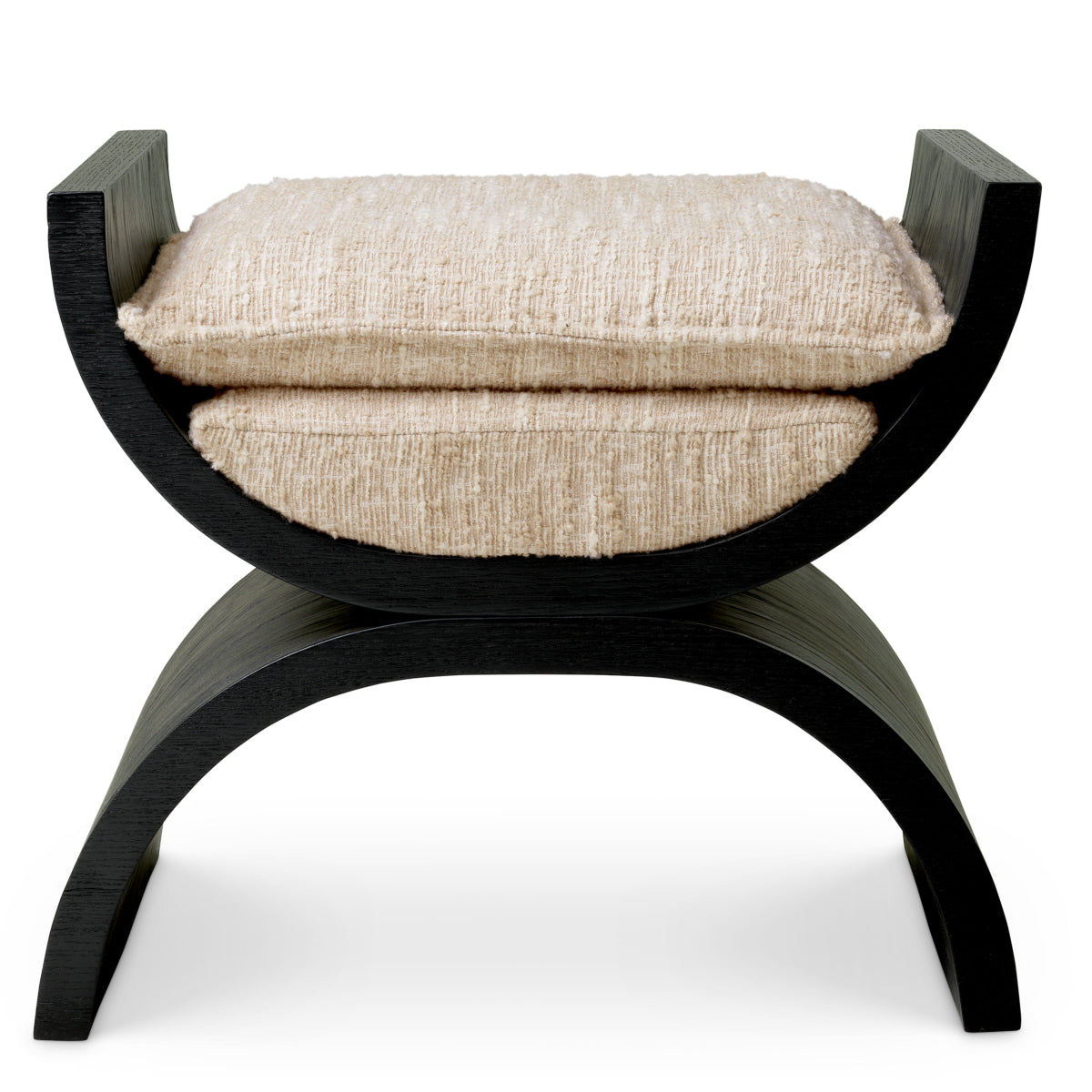 Stool Claybourne black oak veneer bouclé sonata cream