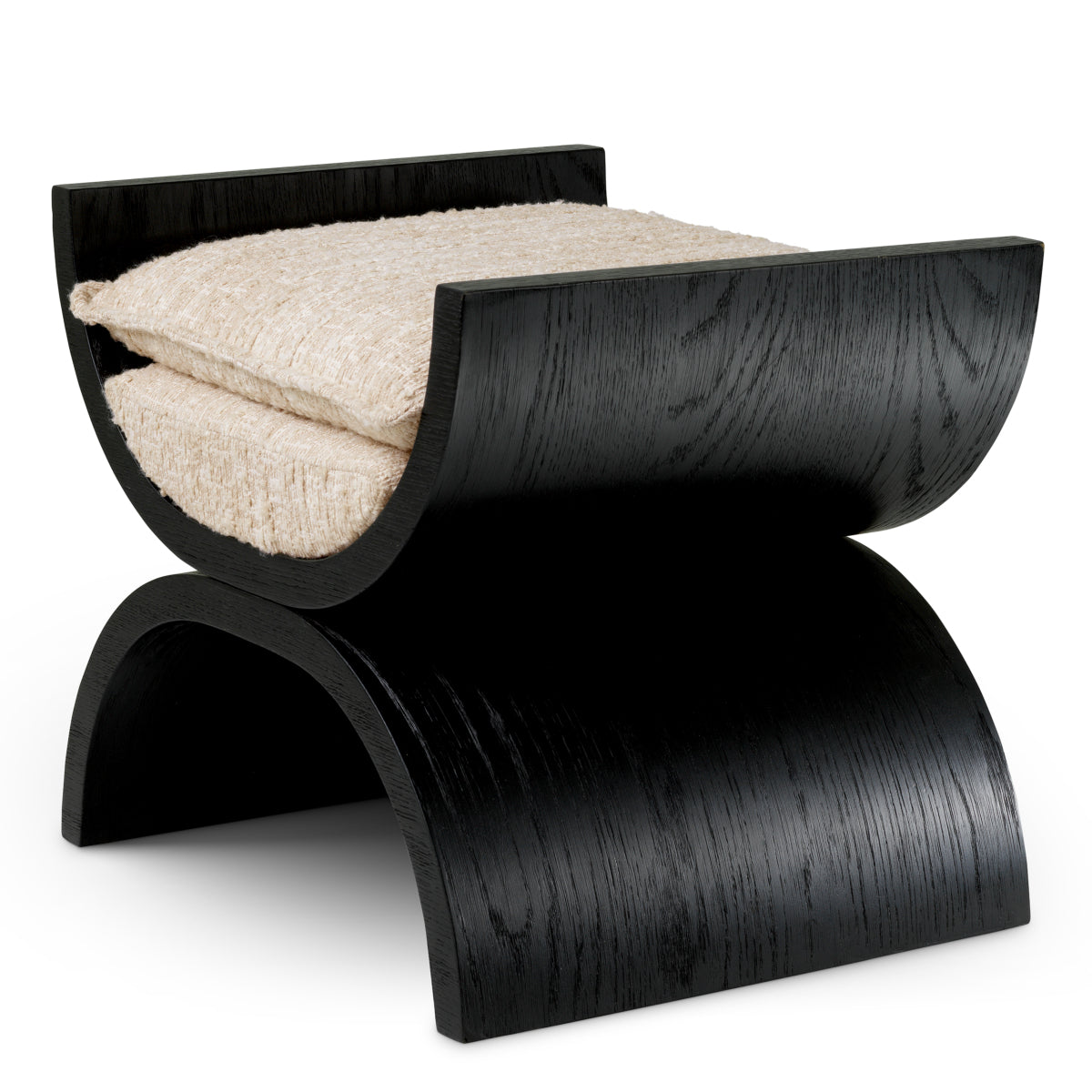 Stool Claybourne black oak veneer bouclé sonata cream