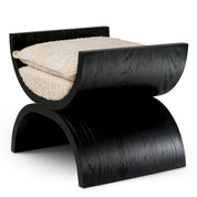 Stool Claybourne black oak veneer bouclé sonata cream