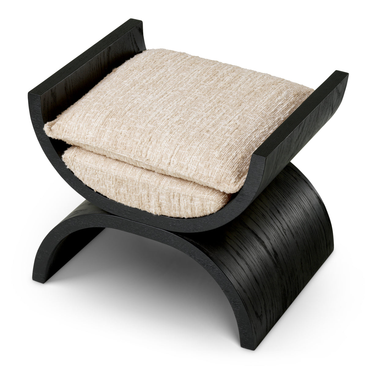Stool Claybourne black oak veneer bouclé sonata cream