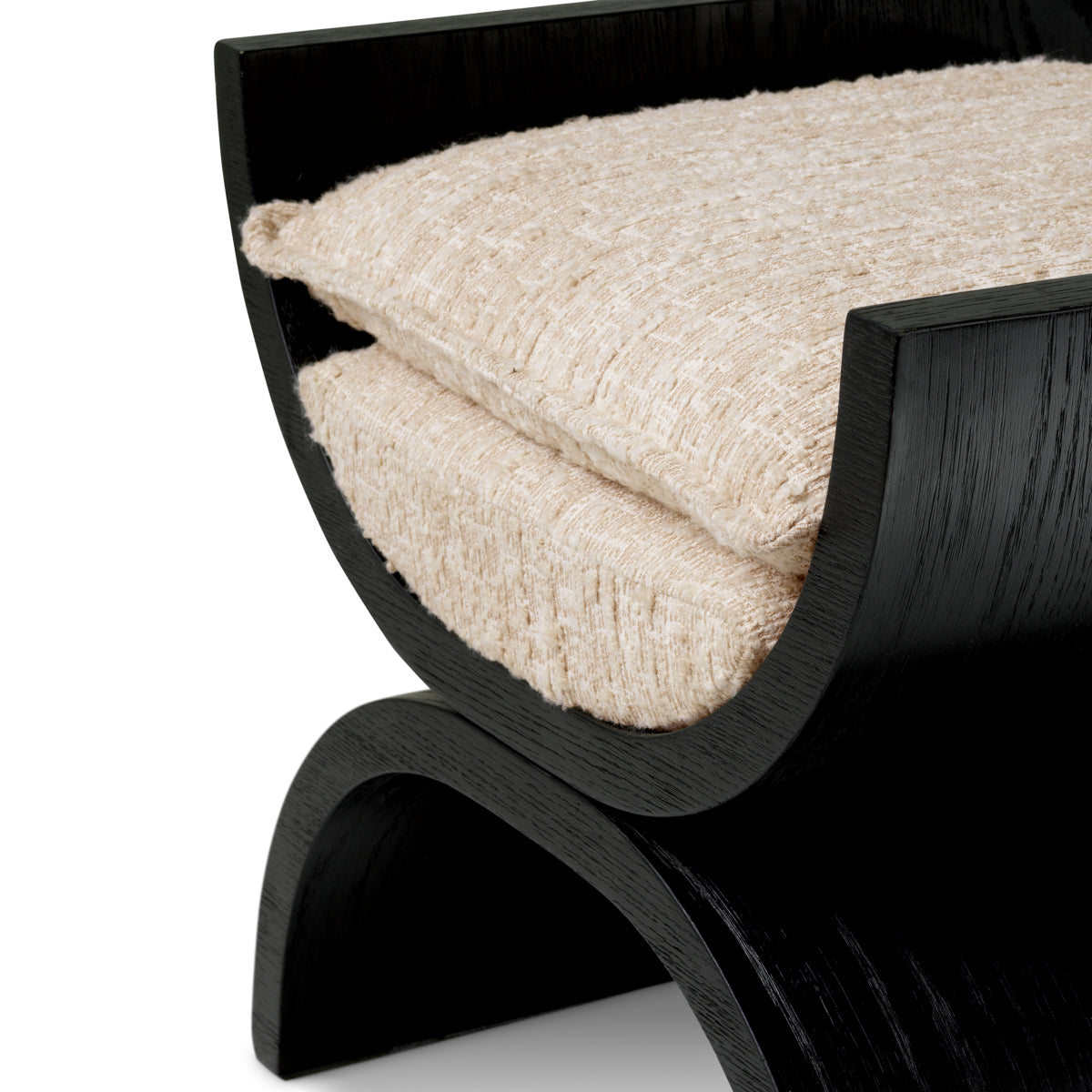 Stool Claybourne black oak veneer bouclé sonata cream
