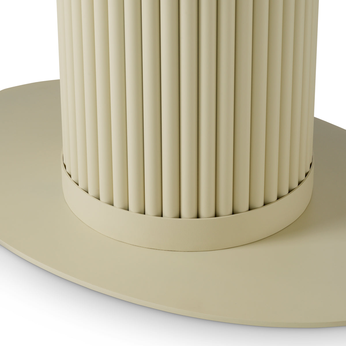 Outdoor Dining Table Volterra Oval sand finish cream ceramic