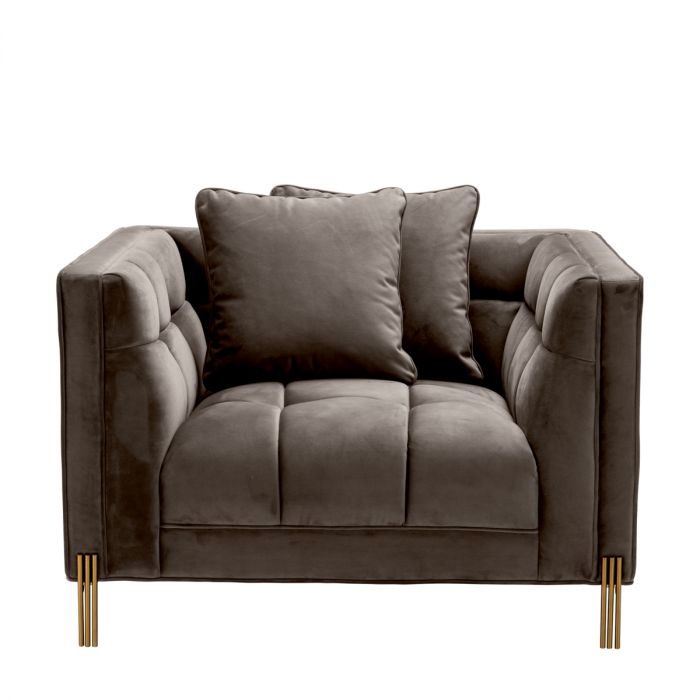 Silla Sienna savona terciopelo gris