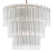 Chandelier Denton L antique brass finish frosted glass