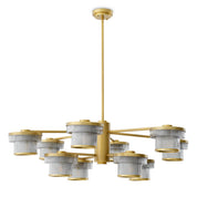 CDJ Chandelier Andromeda antique brass finish smoke glass