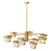 CDJ Chandelier Andromeda antique brass finish smoke glass
