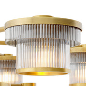 CDJ Chandelier Andromeda antique brass finish smoke glass