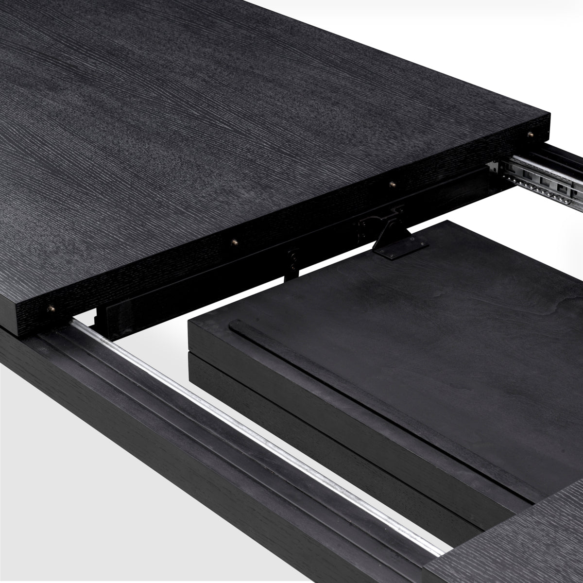Extendable Dining Table Atelier L charcoal grey oak veneer
