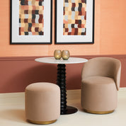 Dining Stool Greer savona camel brushed brass finish