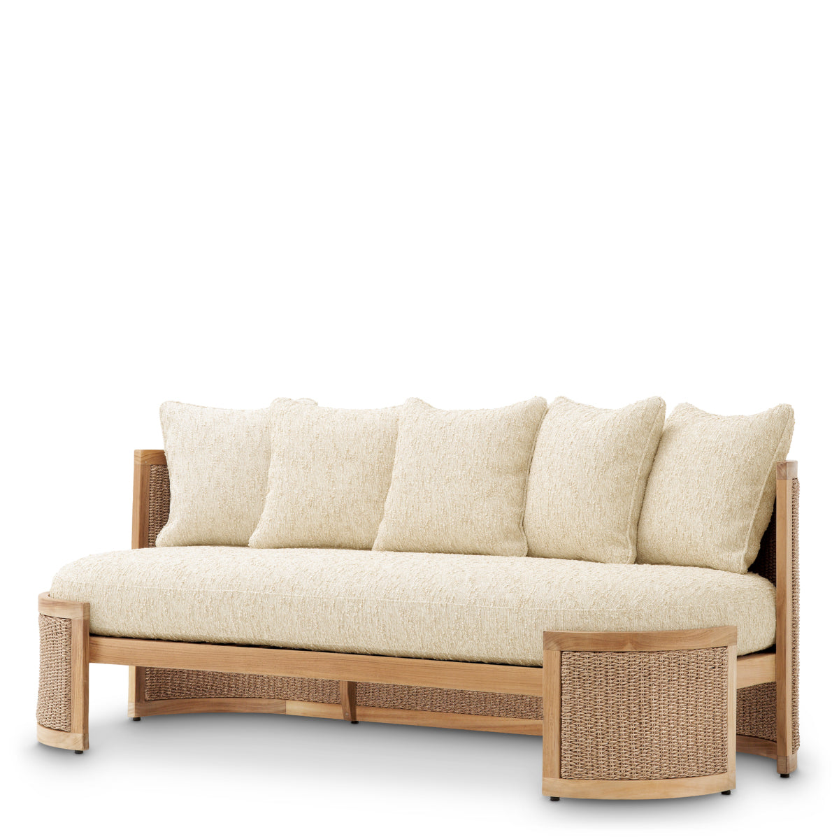 Outdoor Sofa Marenzo natural teak faux rattan incl arden natural cushions