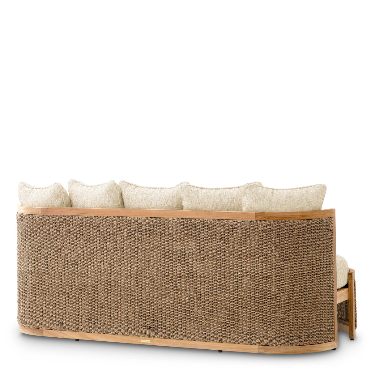 Outdoor Sofa Marenzo natural teak faux rattan incl arden natural cushions
