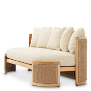 Outdoor Sofa Marenzo natural teak faux rattan incl arden natural cushions