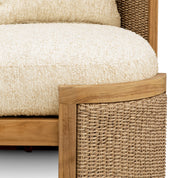 Outdoor Sofa Marenzo natural teak faux rattan incl arden natural cushions