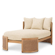 Outdoor Daybed Marenzo natural teak faux rattan incl arden natural cushions