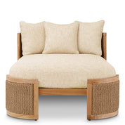 Outdoor Daybed Marenzo natural teak faux rattan incl arden natural cushions
