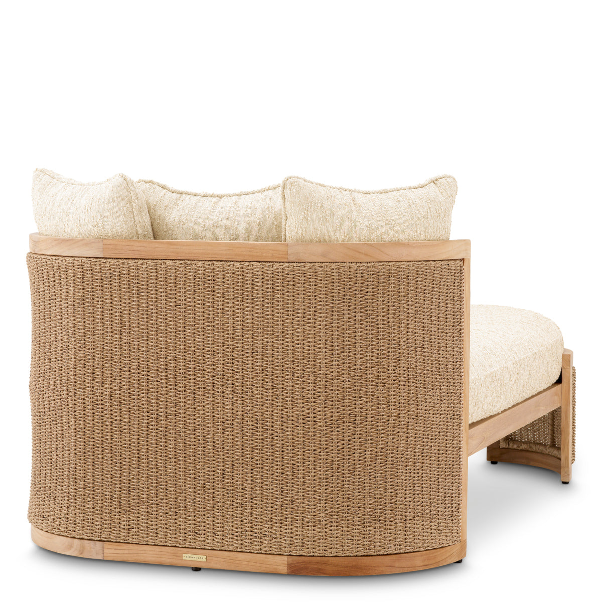 Outdoor Daybed Marenzo natural teak faux rattan incl arden natural cushions