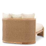 Outdoor Daybed Marenzo natural teak faux rattan incl arden natural cushions
