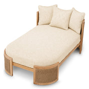 Outdoor Daybed Marenzo natural teak faux rattan incl arden natural cushions