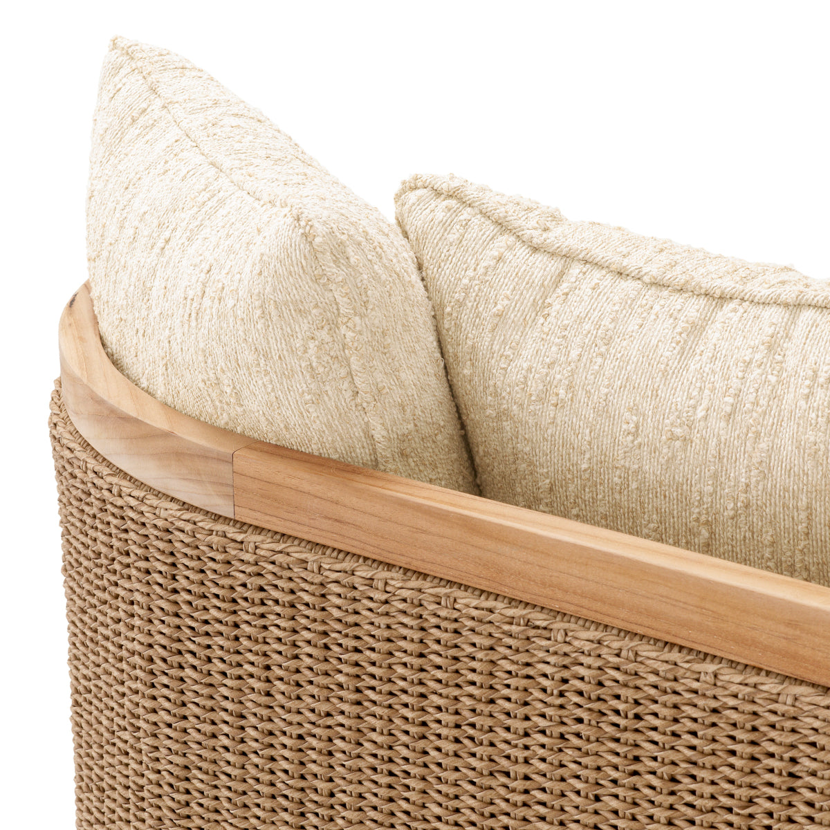 Outdoor Daybed Marenzo natural teak faux rattan incl arden natural cushions