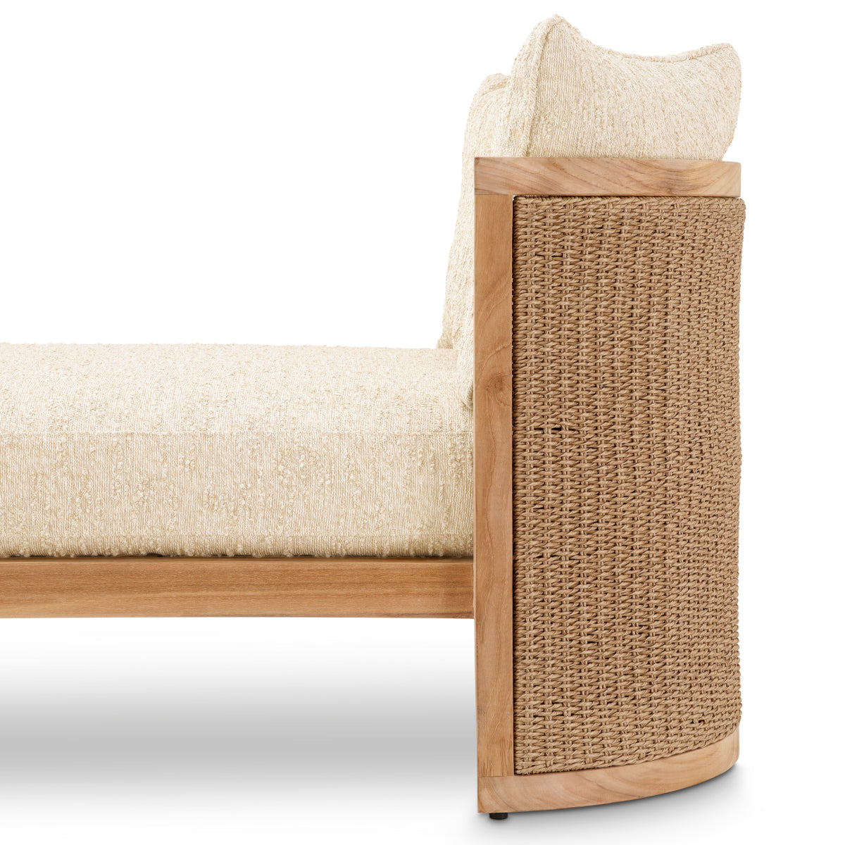 Outdoor Daybed Marenzo natural teak faux rattan incl arden natural cushions