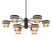 CDJ Chandelier Andromeda bronze highlight finish smoke glass