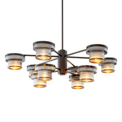 CDJ Chandelier Andromeda bronze highlight finish smoke glass