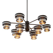 CDJ Chandelier Andromeda bronze highlight finish smoke glass
