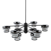 CDJ Chandelier Andromeda bronze highlight finish smoke glass