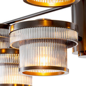 CDJ Chandelier Andromeda bronze highlight finish smoke glass