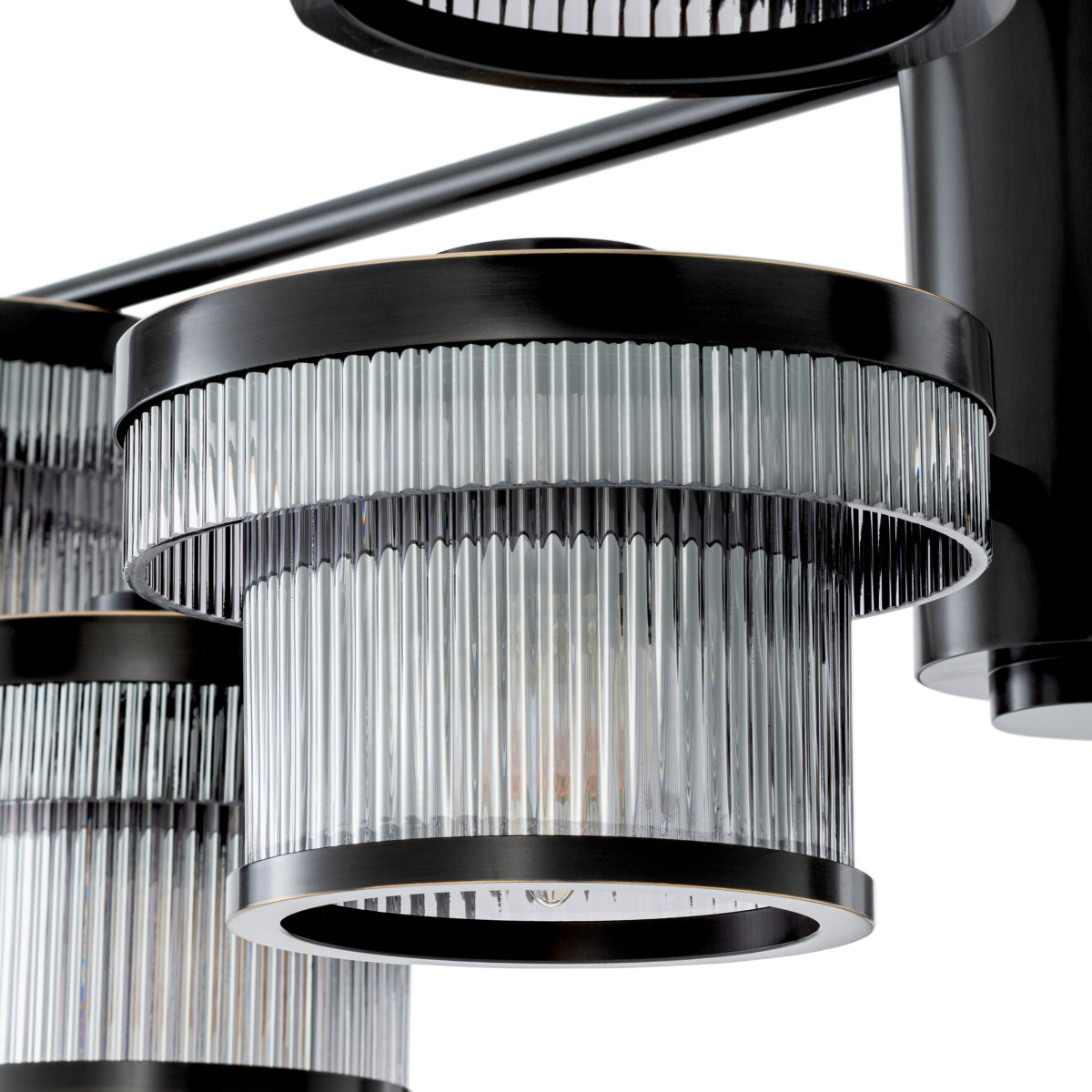 CDJ Chandelier Andromeda bronze highlight finish smoke glass