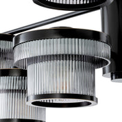 CDJ Chandelier Andromeda bronze highlight finish smoke glass