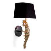 Wall Lamp Beau Site vintage brass finish incl black shade