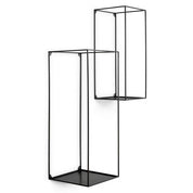 Wall Rack Deco rectangular black set of 2
