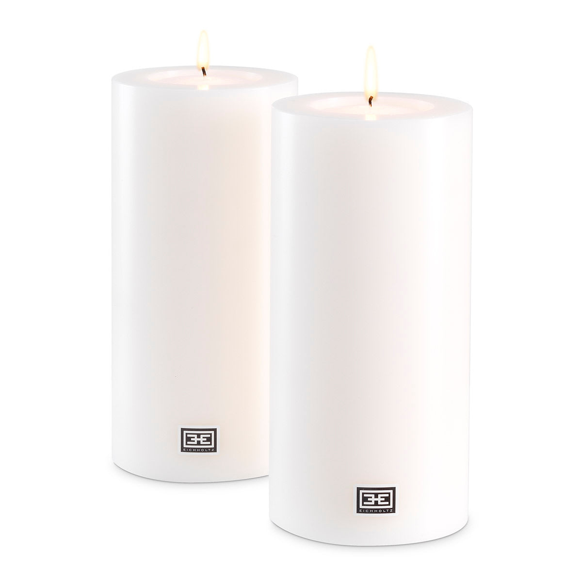 Artificial Candle ø 12 x H. 25 cm white set of 2