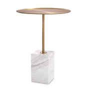 Side Table Cole brushed brass finish white marble