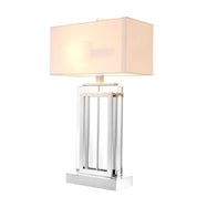 Table Lamp Arlington crystal nickel finish incl white shade