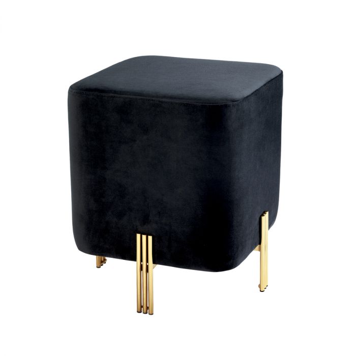 Stool Burnett roche black velvet